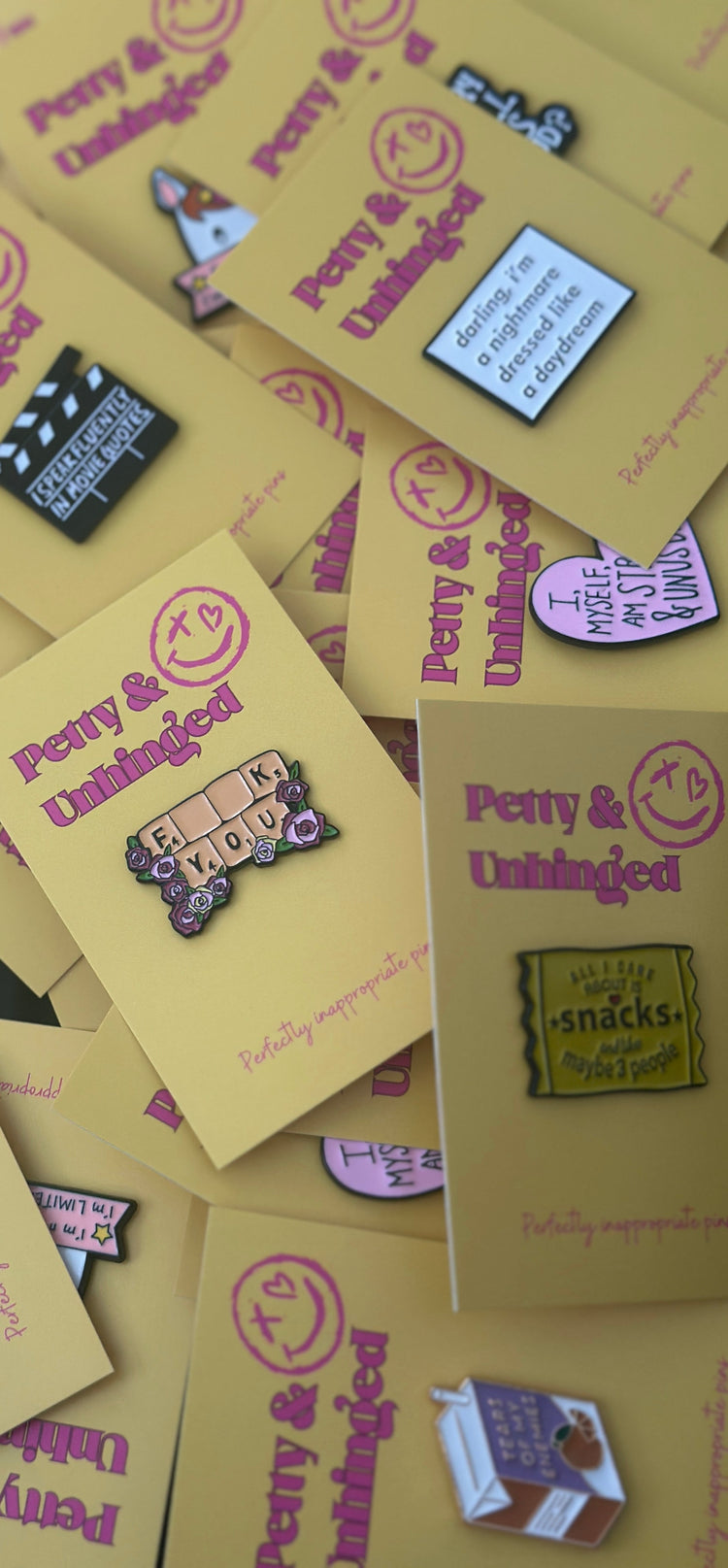 Funny Enamel Pins UK – Sarcastic & Sweary Pin Badges | Petty & Unhinged
