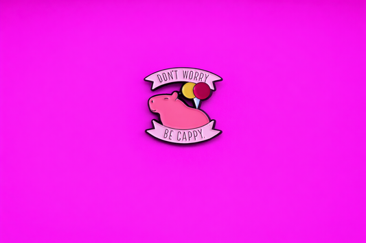 Don't worry be cappy cute sarcastic, Funny enamel pin by Petty & Unhinged