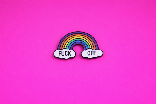 Fuck Off  sarcastic enamel pin by Petty & Unhinged