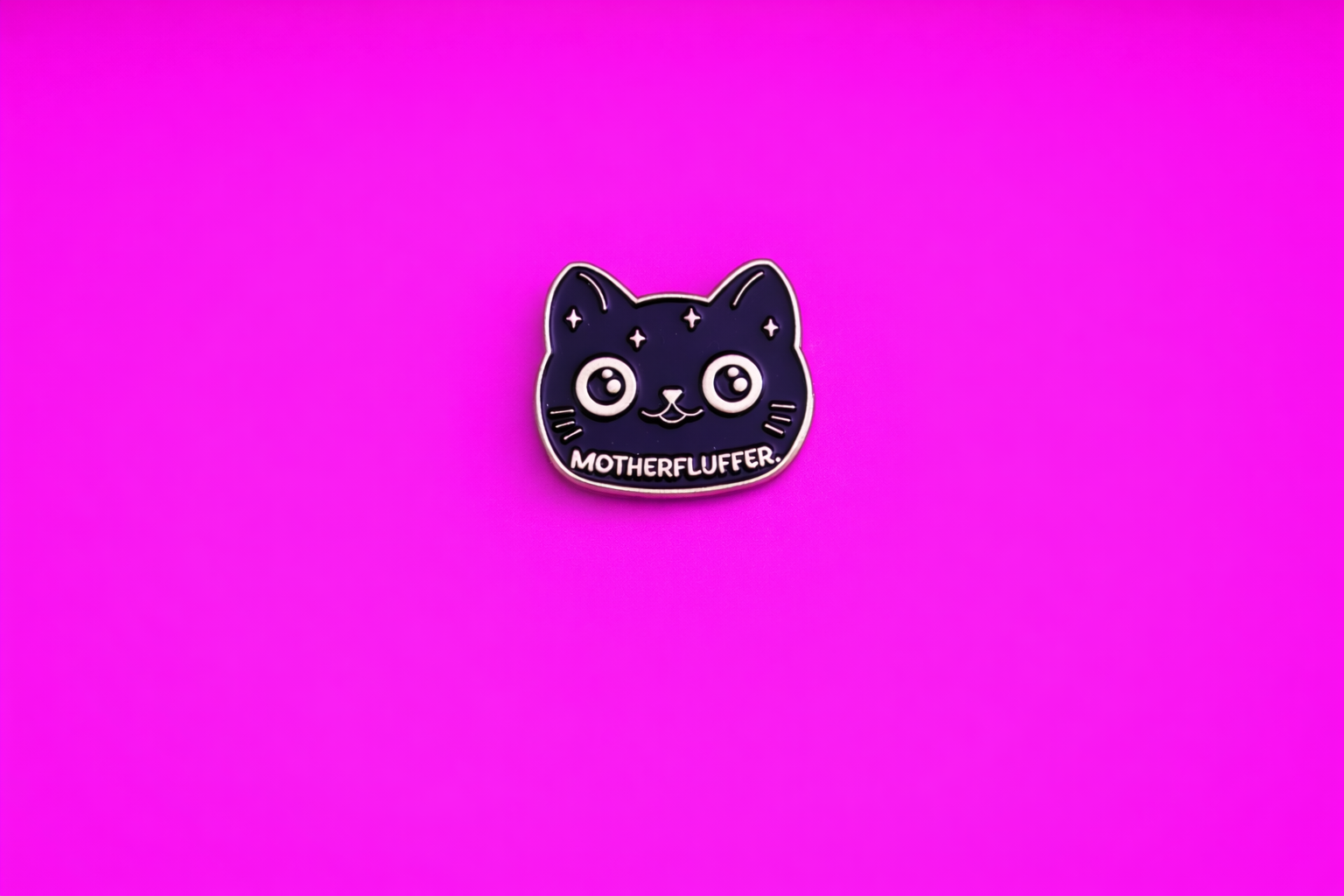 Motherfluffer cat cute sarcastic, Funny enamel pin by Petty & Unhinged