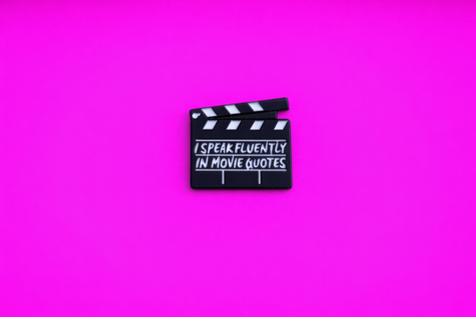 I speak fluently in movie quotes cute sarcastic, Funny enamel pin by Petty & Unhinged