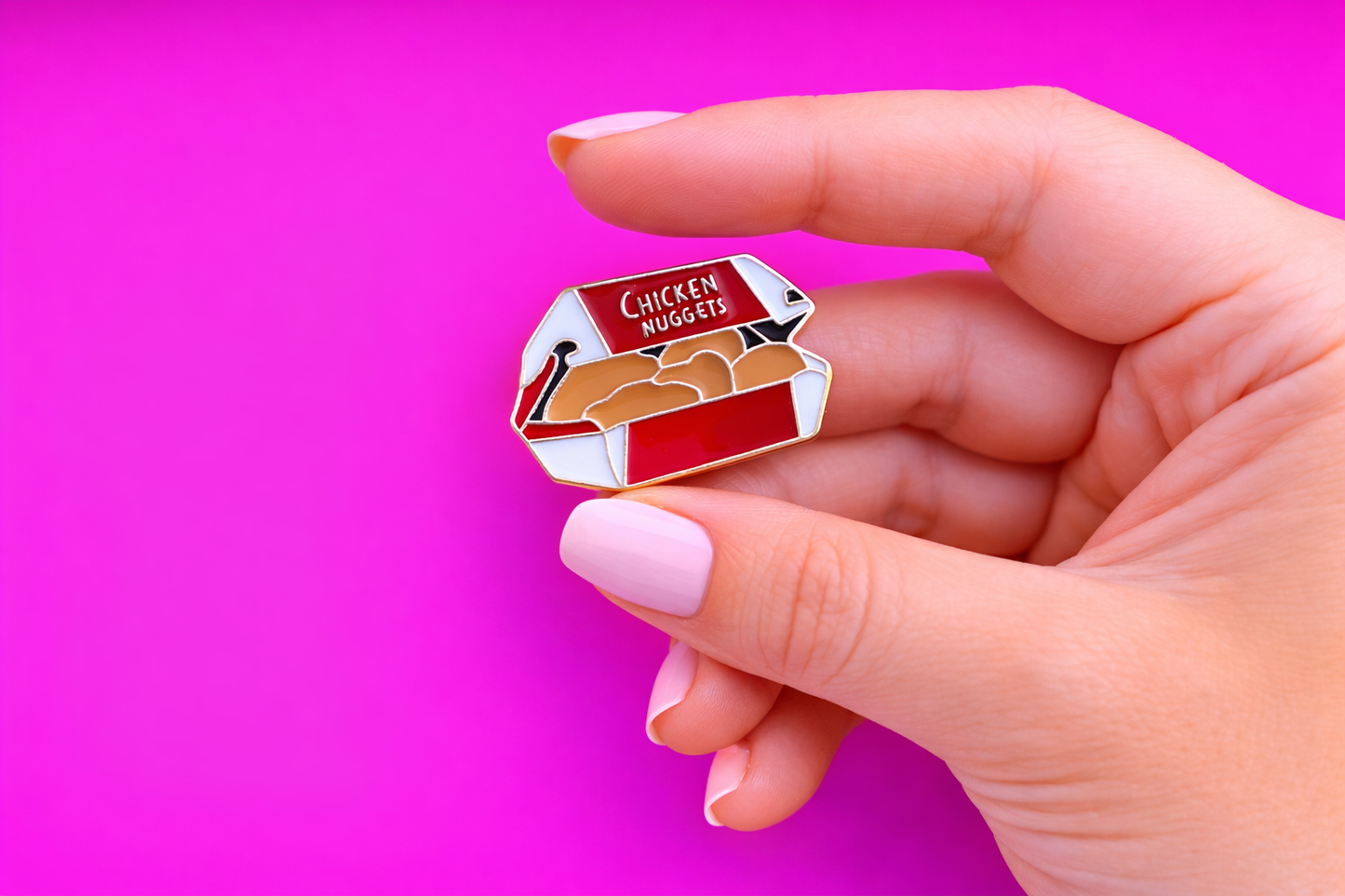 Chicken Nuggets sarcastic, Funny enamel pin by Petty & Unhinged