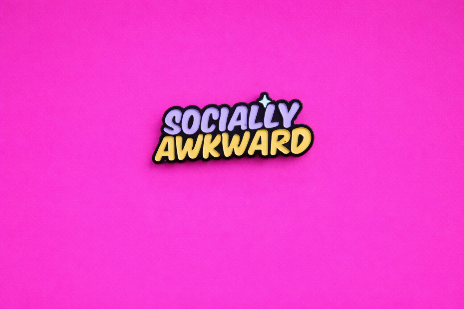Socially Awkward  sarcastic enamel pin by Petty & Unhinged
