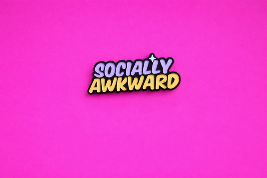 Socially Awkward  sarcastic enamel pin by Petty & Unhinged