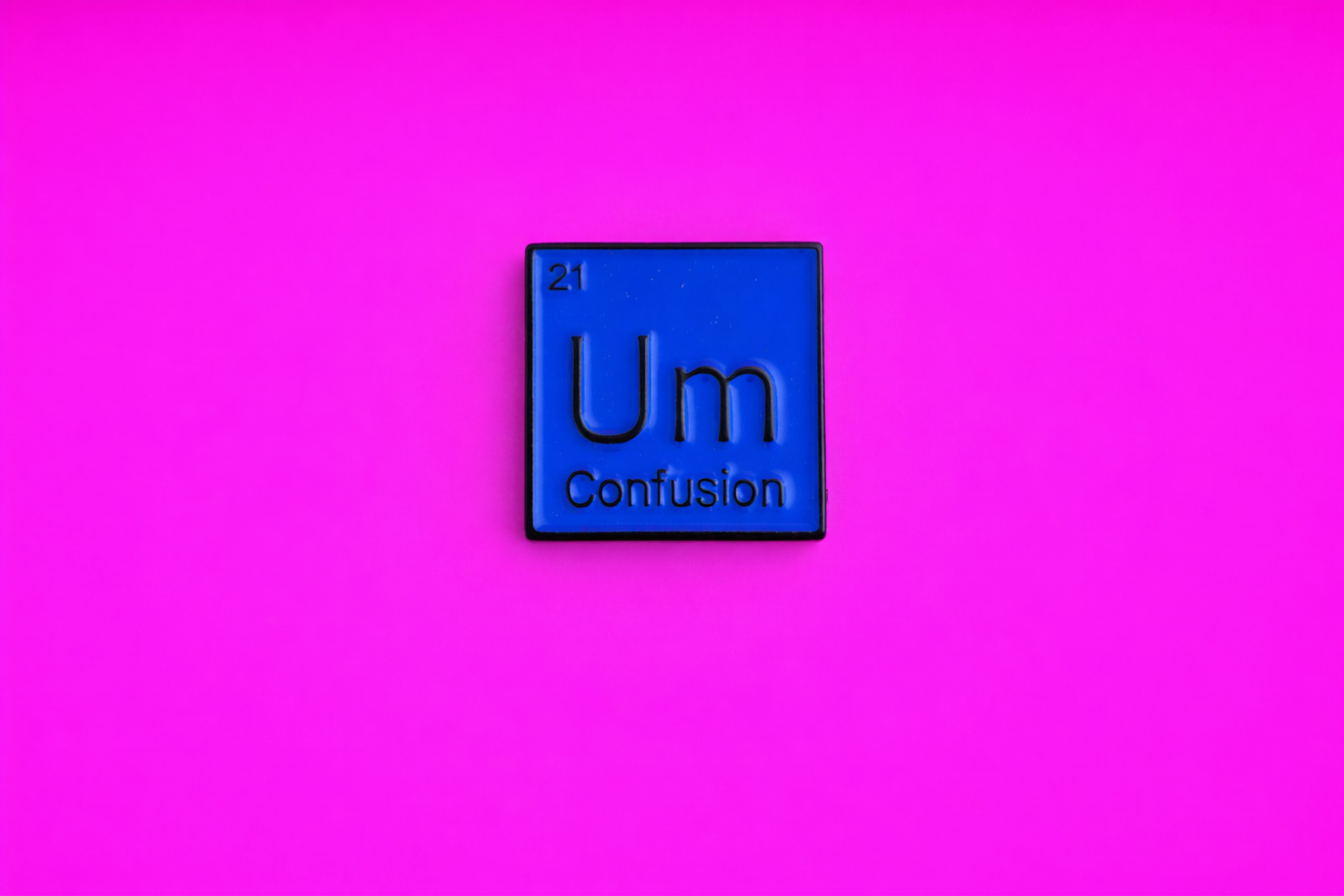 Um! Confusion element cute sarcastic, Funny enamel pin by Petty & Unhinged