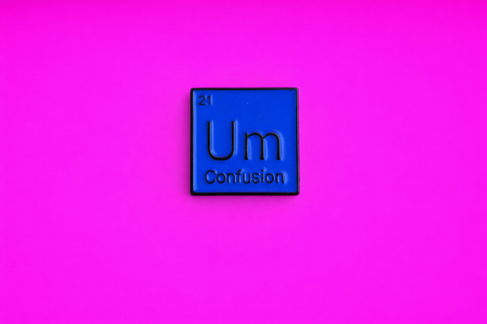 Um! Confusion element cute sarcastic, Funny enamel pin by Petty & Unhinged