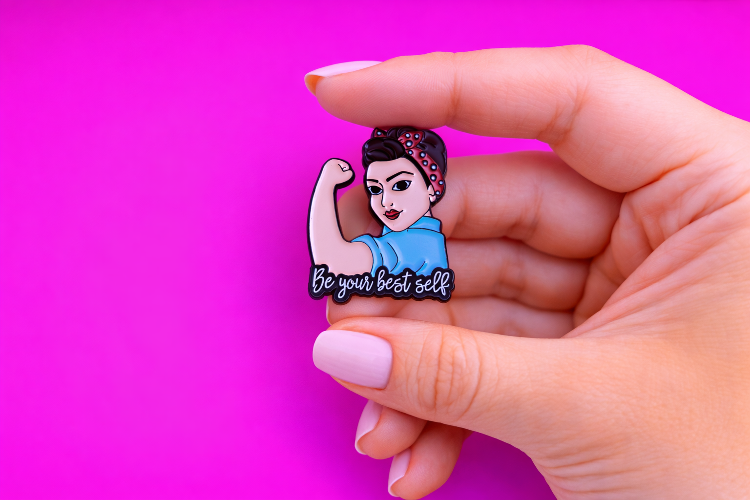 Be your best self cute sarcastic, Funny enamel pin by Petty & Unhinged