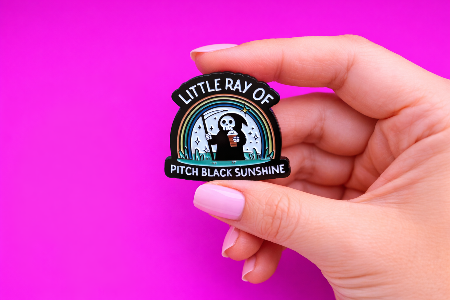 Ray of pitch black reaper Enamel Pin – Funny Sarcastic Badge Gift